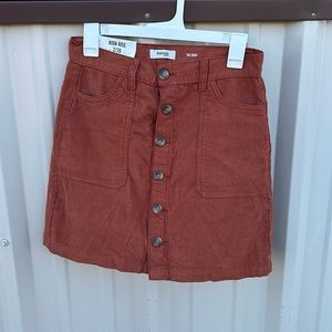 NWT Boutique Corduroy Skirt sz 2 / 26 Burnt Orange